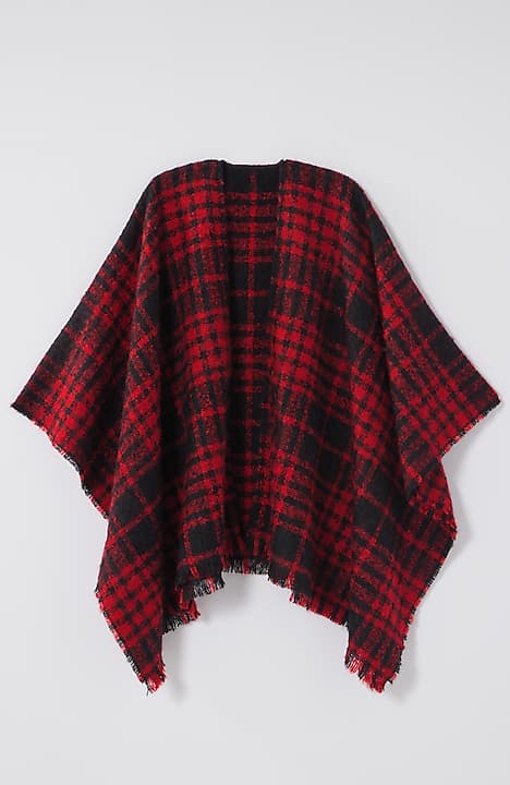 cozy plaid blanket ruana