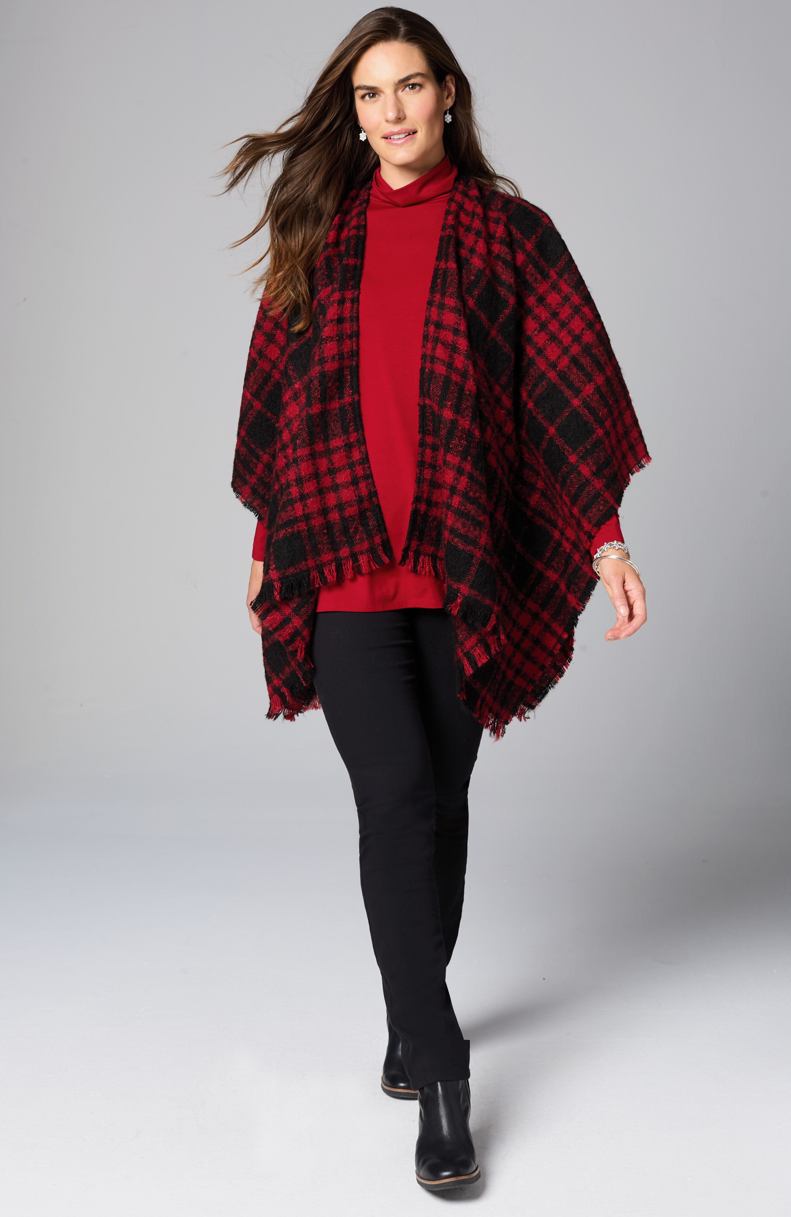 cozy plaid blanket ruana