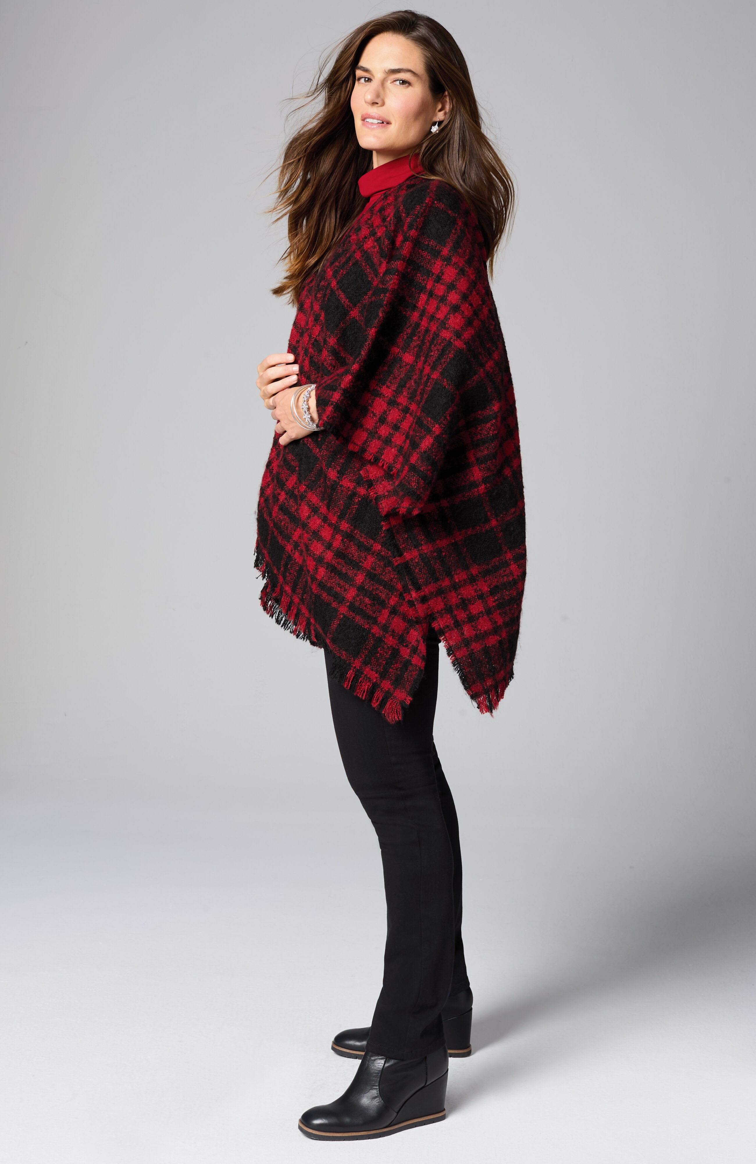 cozy plaid blanket ruana