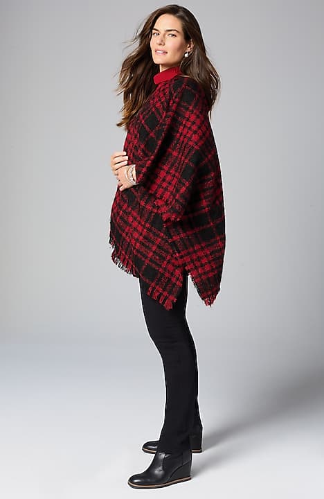 cozy plaid blanket ruana