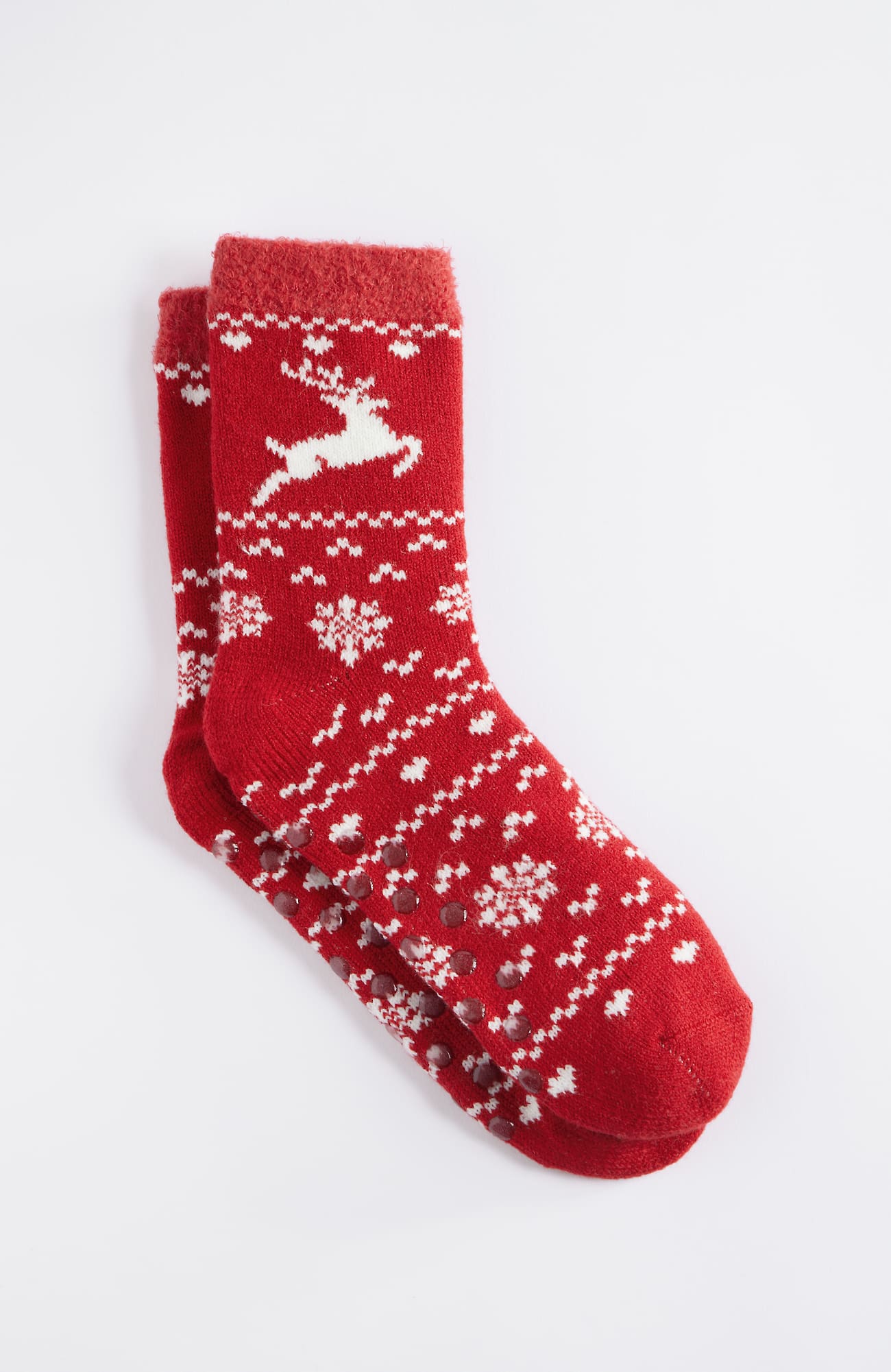 Jjill J.jill Holiday Cheer Slipper Socks In Scarlet,cream