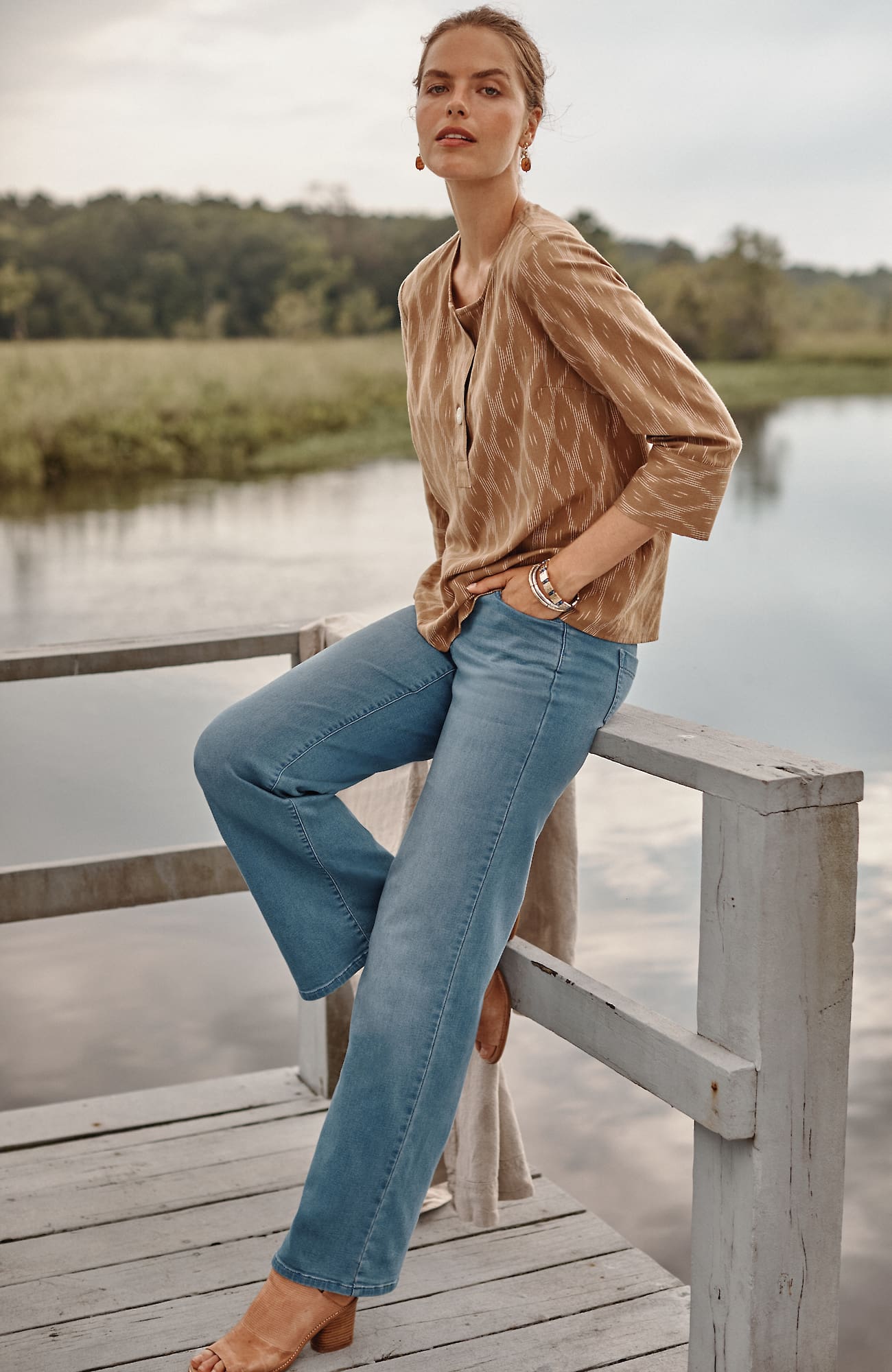 Jjill J.jill Pure Jill Soft Wide-leg Jeans In Lake Vaughan Wash