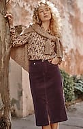 slit-hem corduroy skirt