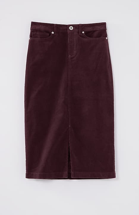 slit-hem corduroy skirt