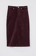 slit-hem corduroy skirt