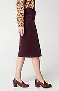 slit-hem corduroy skirt