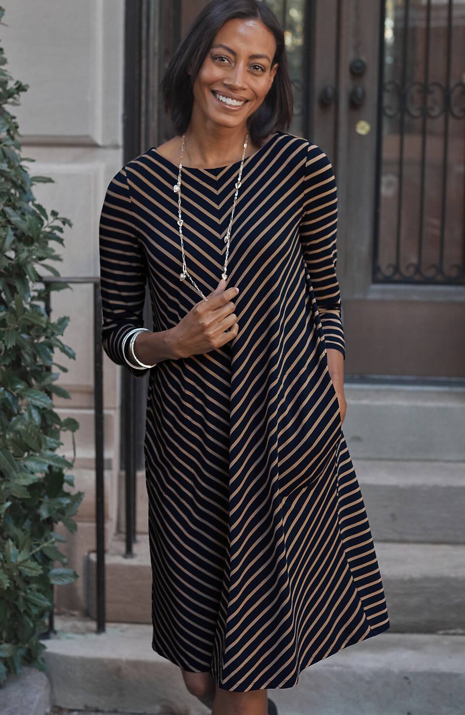 WE KNIT PLEAT-BACK DRESS | JJill