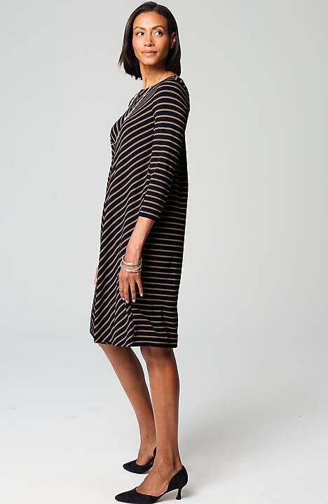 vas pleat knit dress Pleated knit midi dress Black / Gray For Women