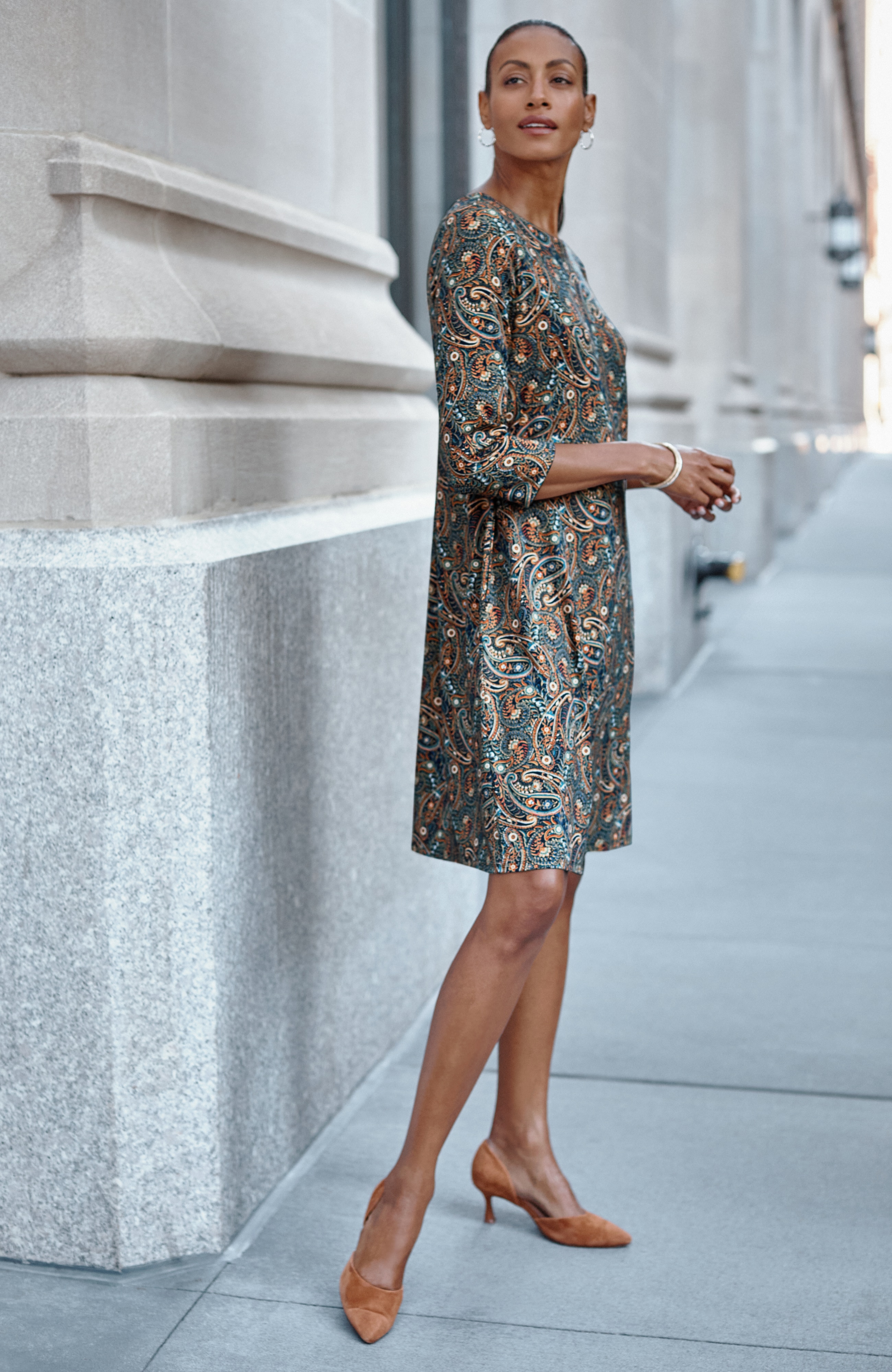 WE KNIT PLEAT-BACK DRESS | JJill