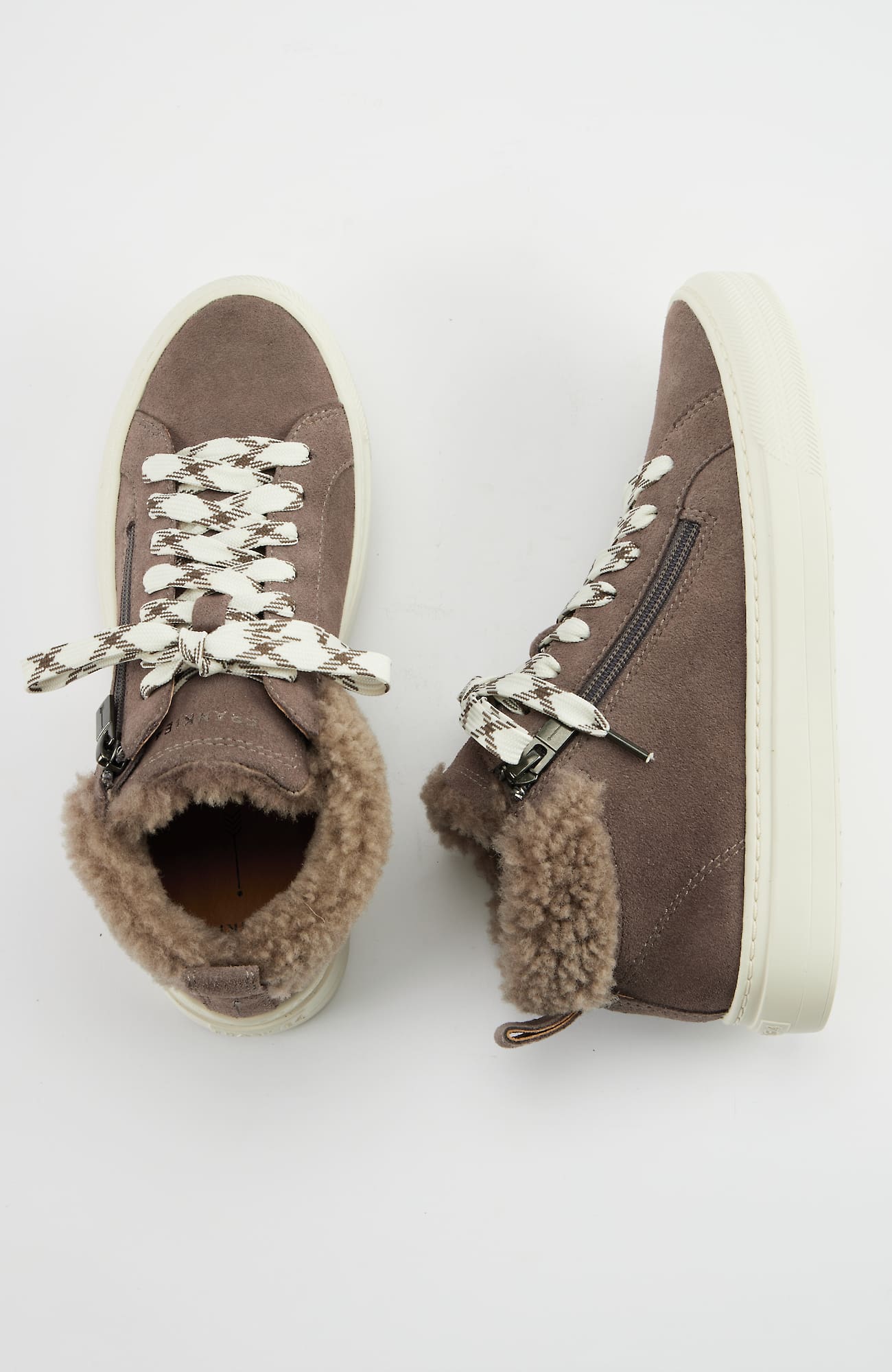 Jjill J.jill Frankie4 Miles Sherpa-lined Sneakers In Dark Taupe Suede