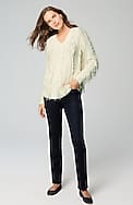fringed v-neck sweater