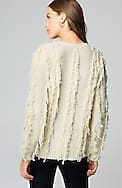 fringed v-neck sweater