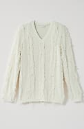 fringed v-neck sweater