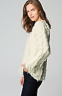 fringed v-neck sweater