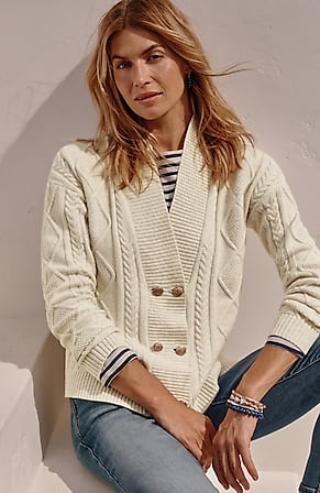 Image for Double-Breasted Cabled Cardi