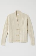 double-breasted cabled cardi