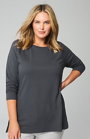 Image for Fit French Terry Stepped-Hem Tunic