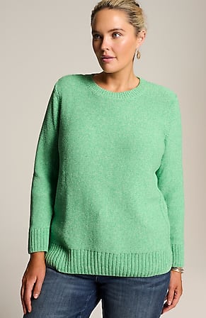 Image for Ribbed-Detail Crew-Neck Sweater