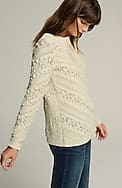 open-texture split-neck sweater