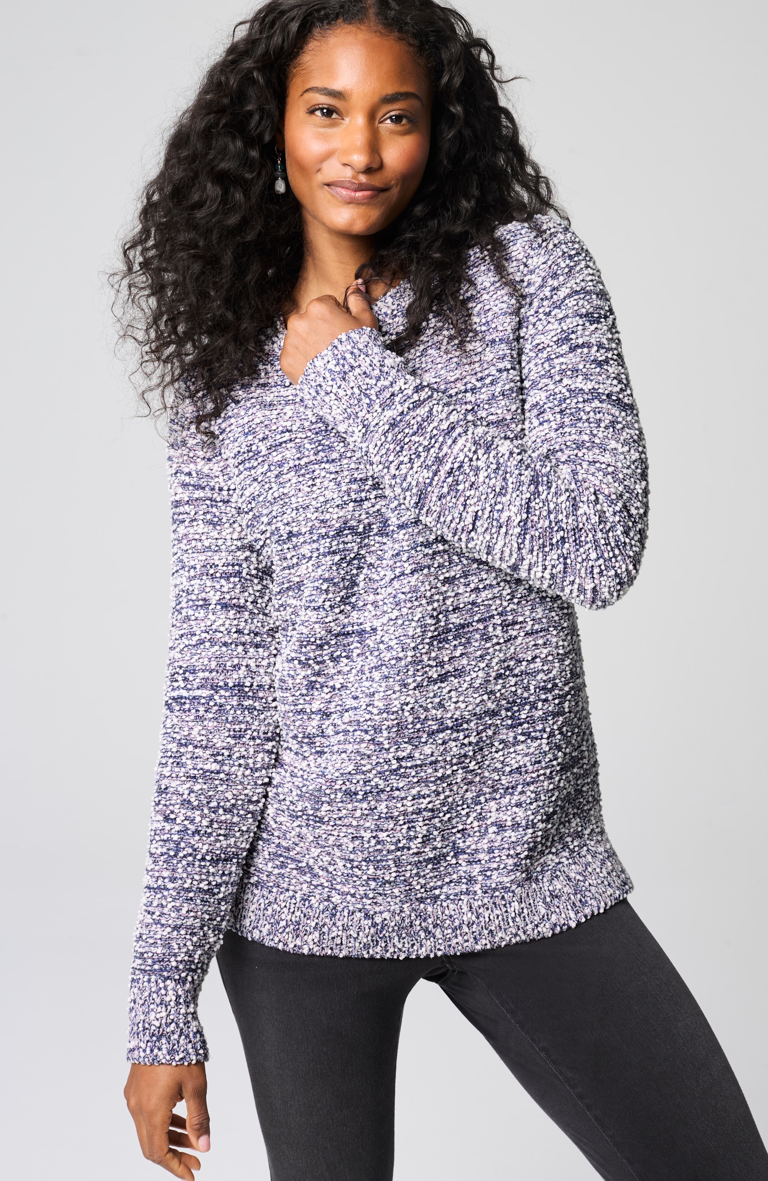 PURE JILL MIXED-YARN PULLOVER SWEATER | JJill