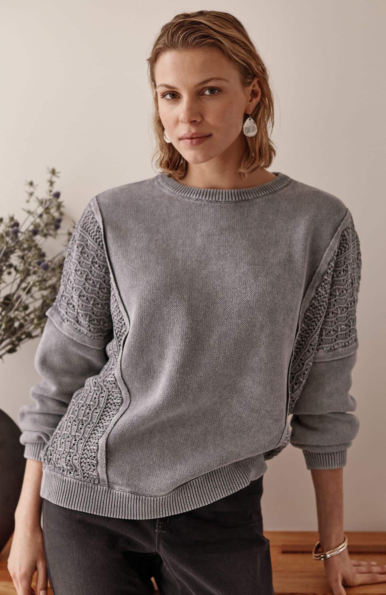 Jjill J.jill Pure Jill Stonewashed Textured Sweater