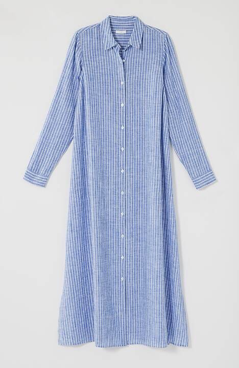 Linen-Blend Maxi Shirtdress | JJill