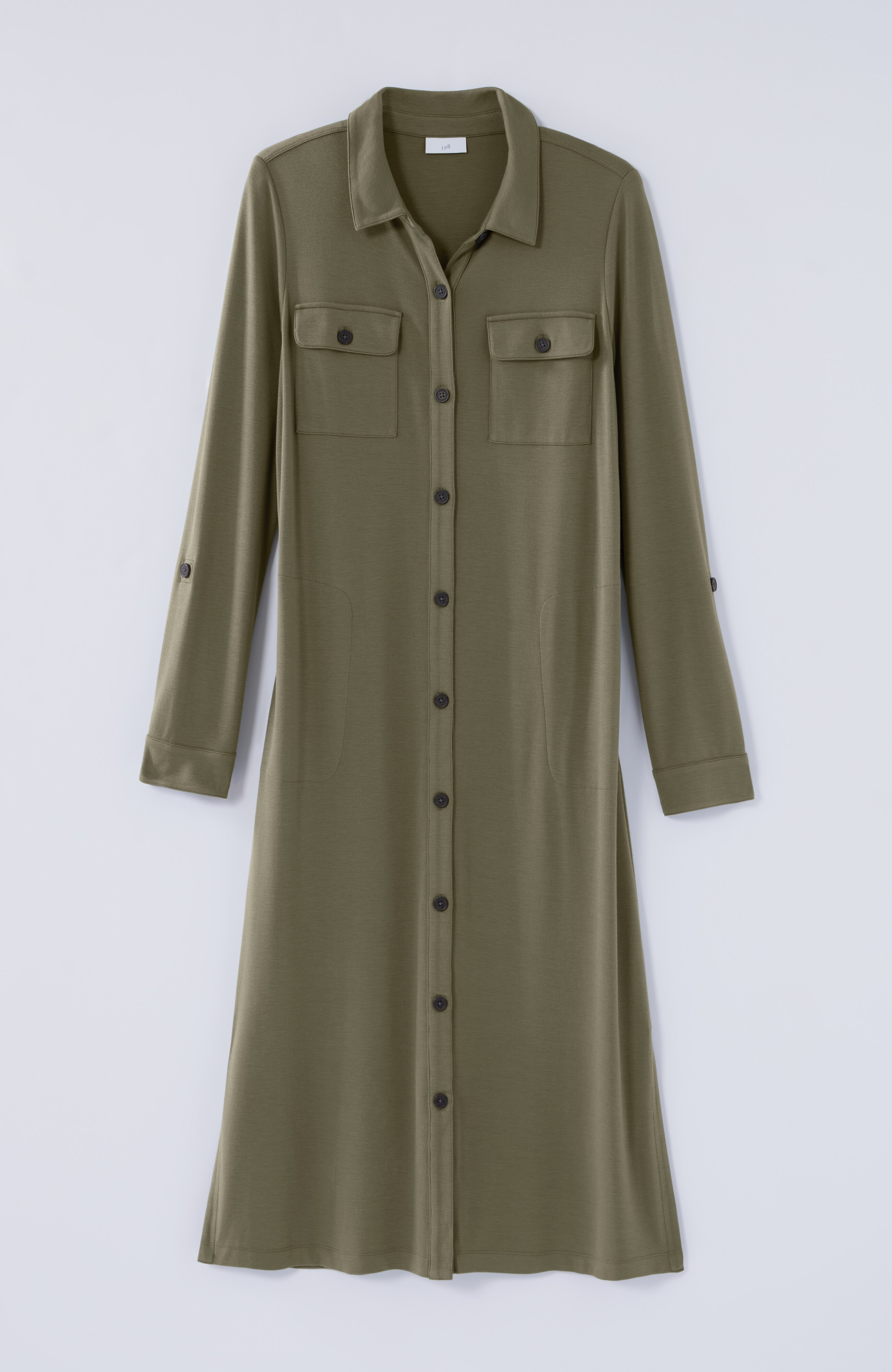 ponte knit shirtdress