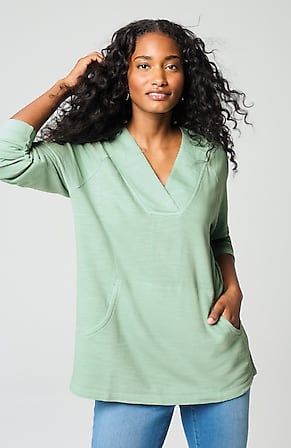 Image for Pure Jill Tea-Dyed Front-Pocket Top