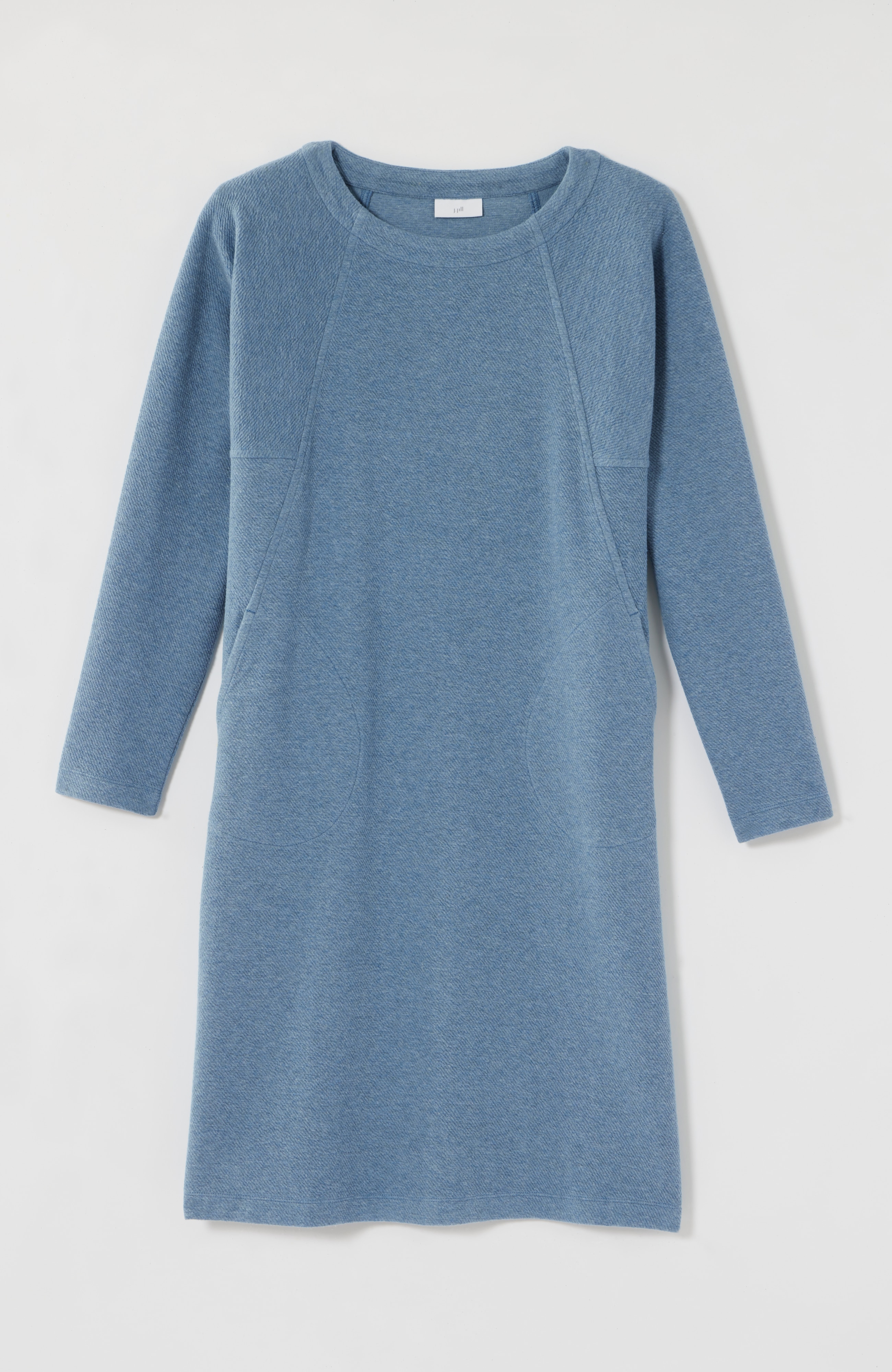 pure jill diagonal-knit seamed dress