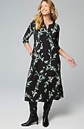 pure jill printed-knit midi dress
