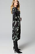 pure jill printed-knit midi dress
