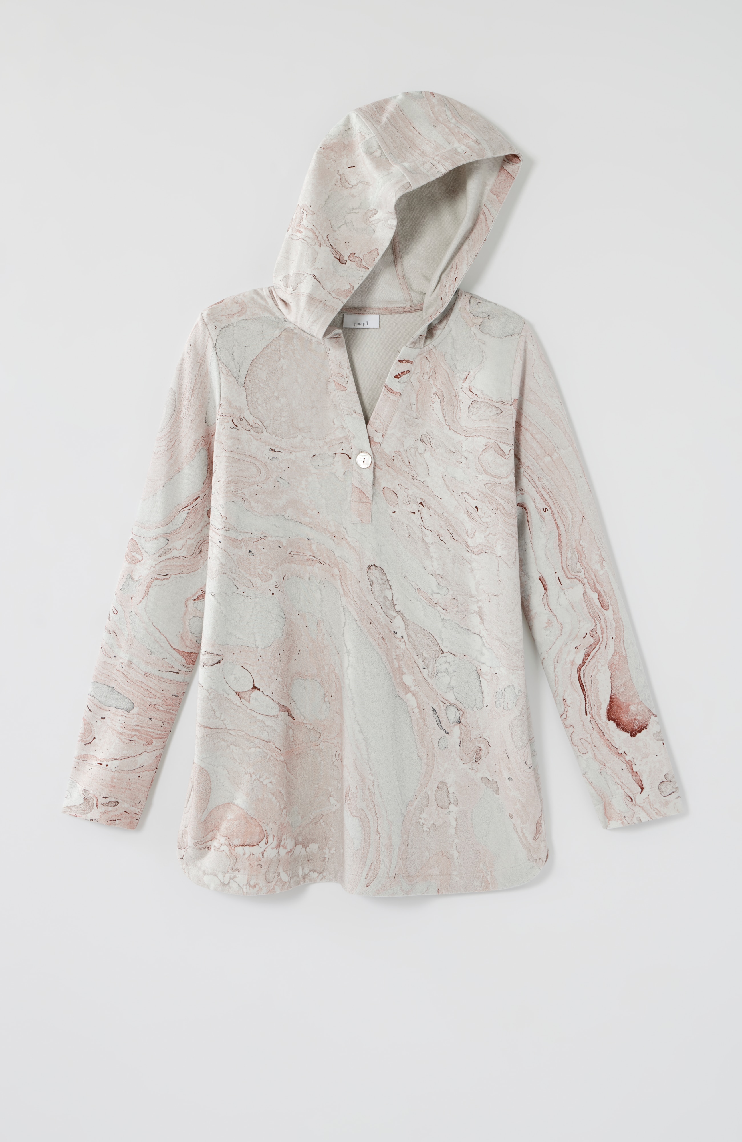 pure jill marble-dyed hoodie tunic