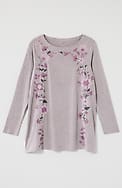 pure jill embroidered dipped-hem tunic