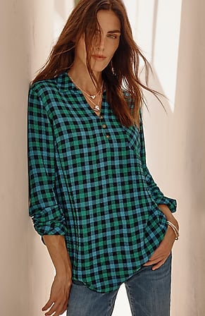 Image for Soft-Textured Plaid Popover