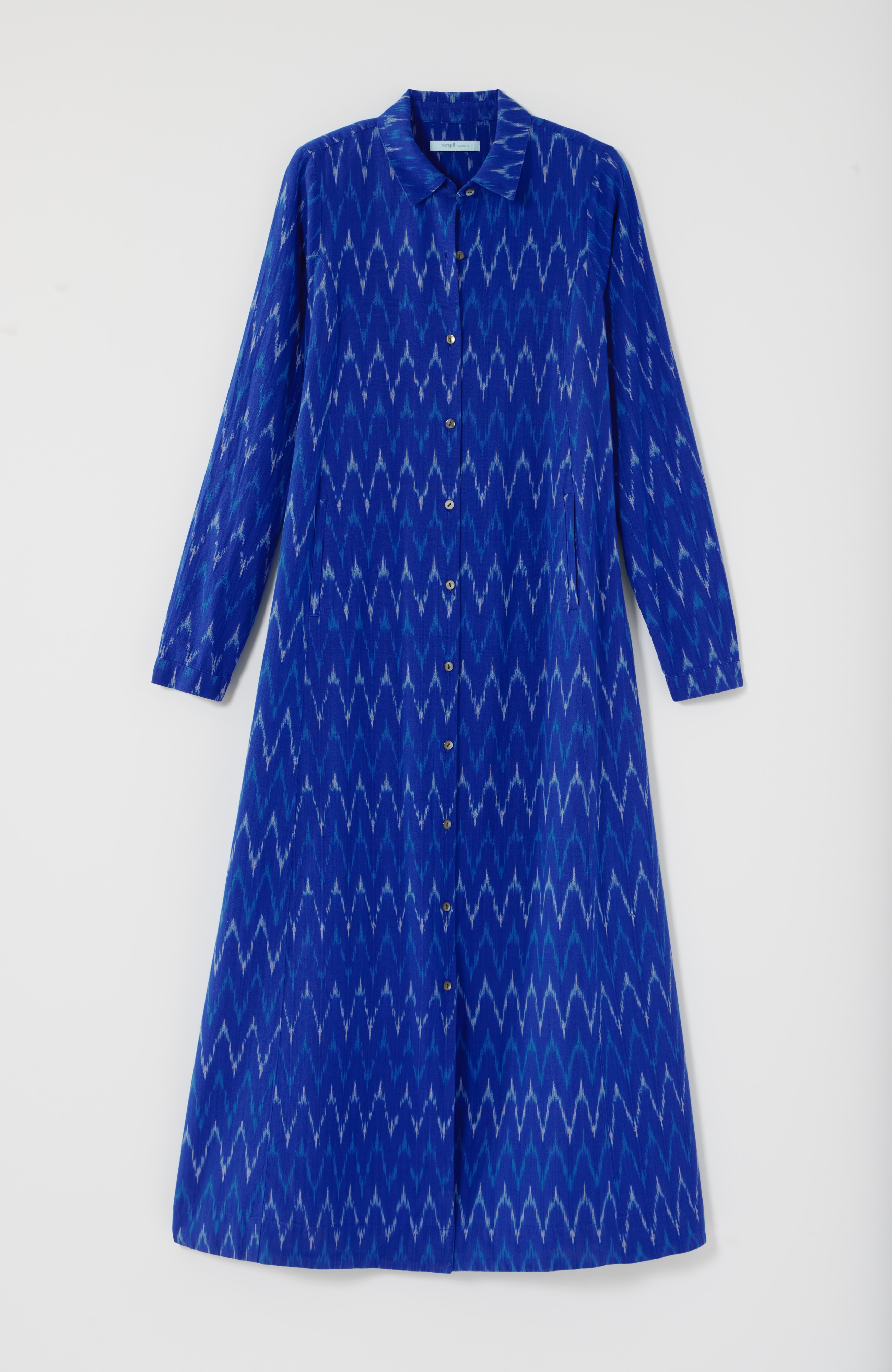 pure jill ikat maxi shirtdress