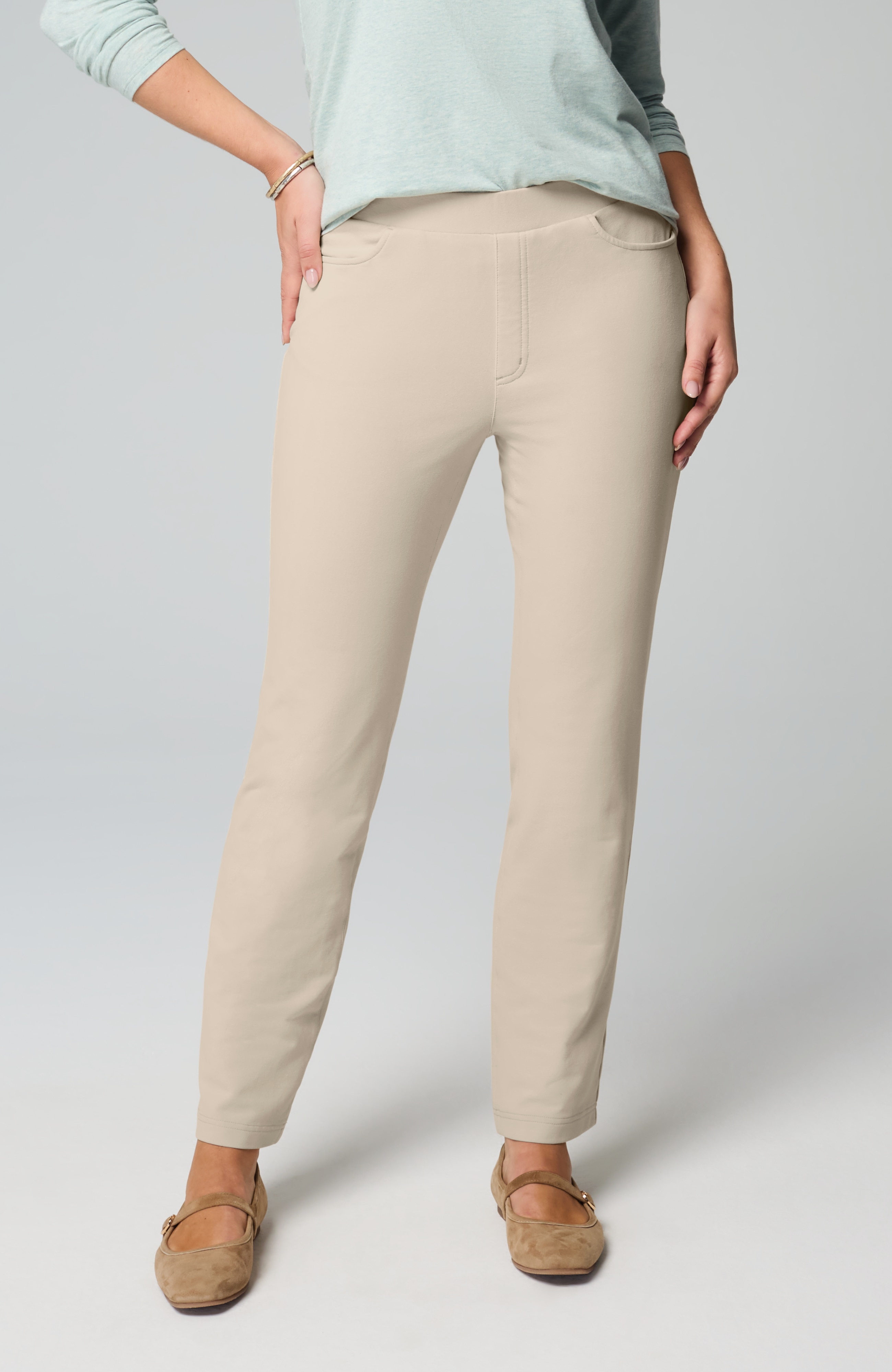 pure jill french terry straight-leg jeans