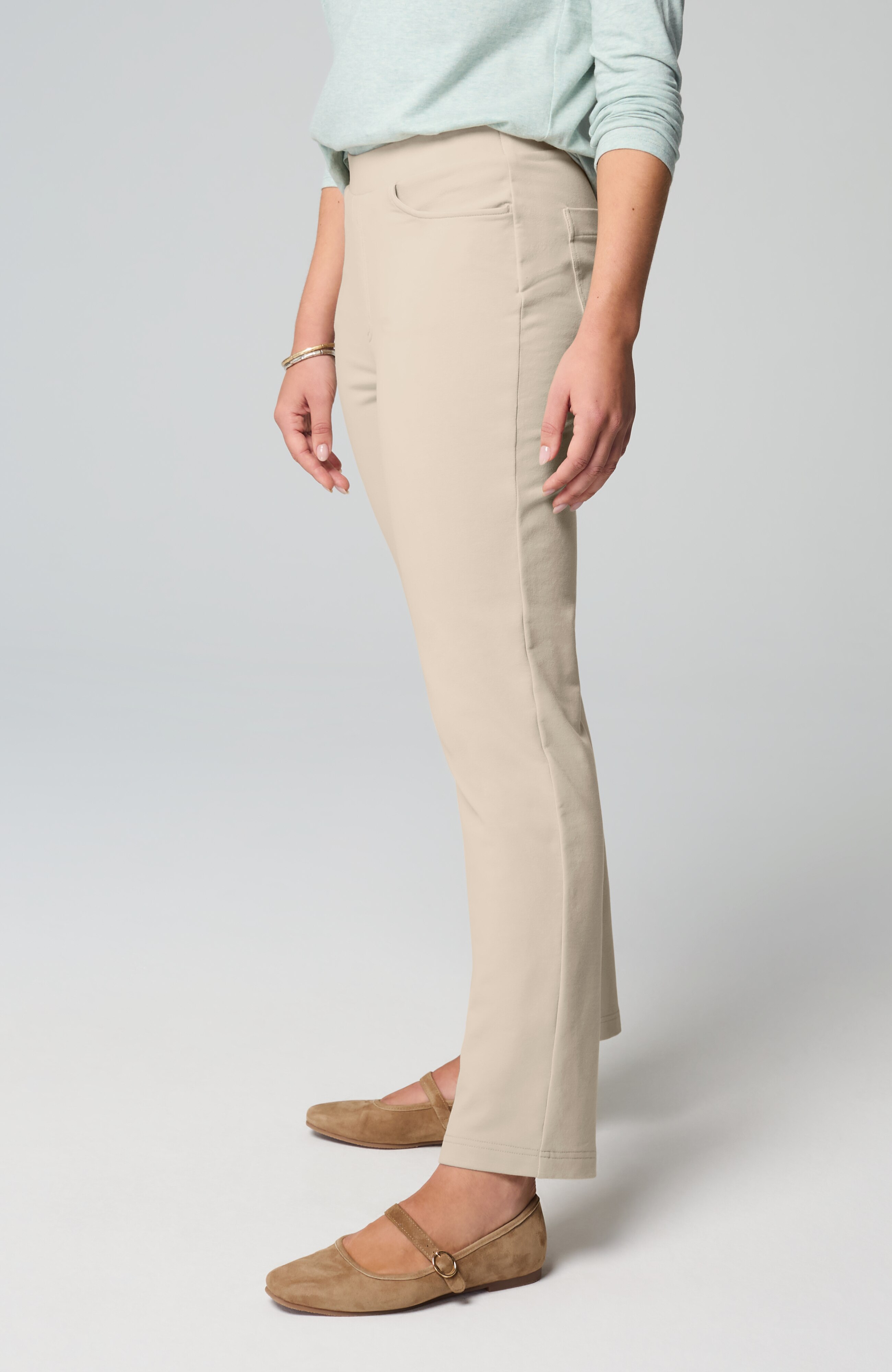 pure jill french terry straight-leg jeans