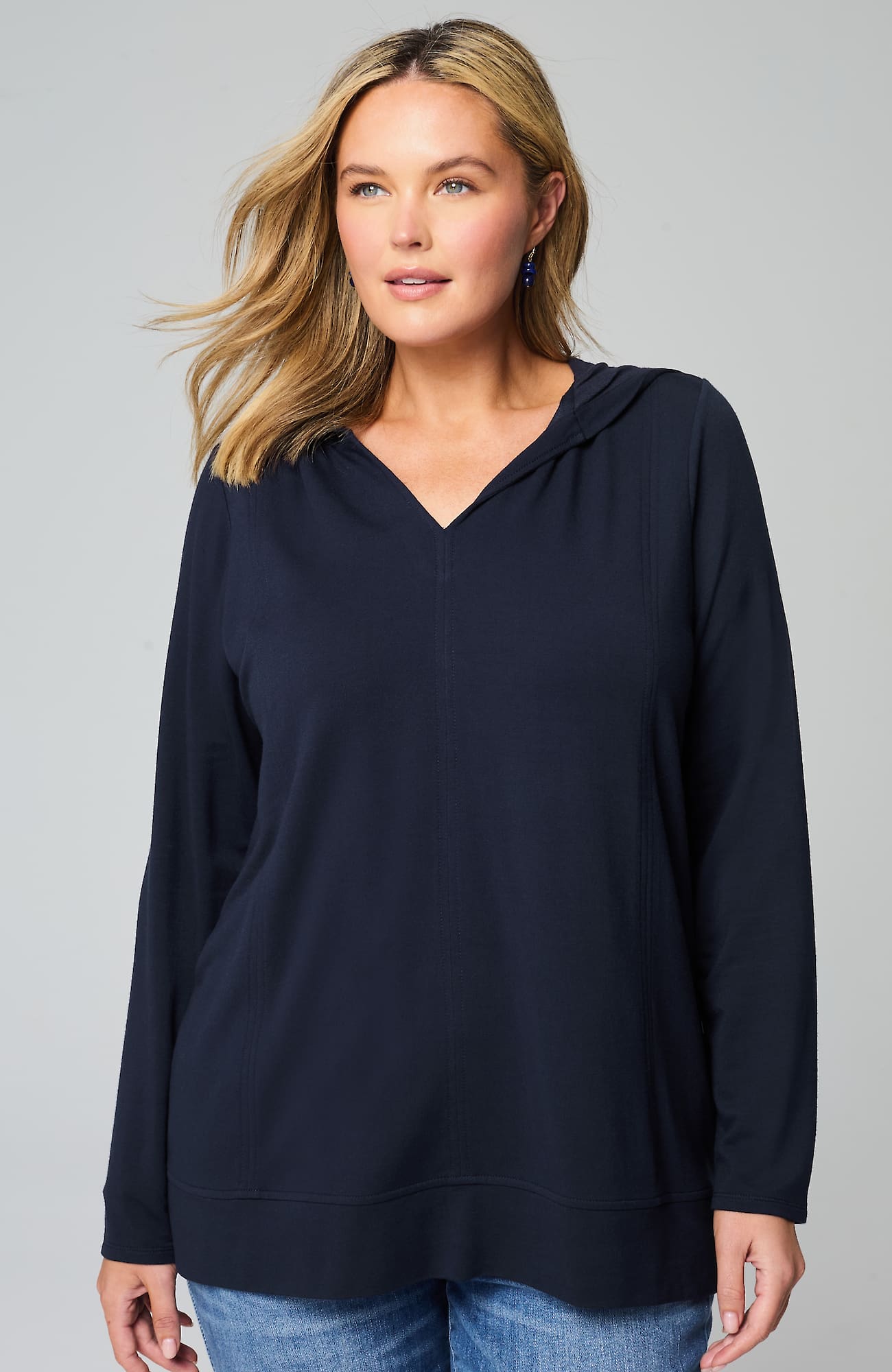 Jjill J.jill Seamed Hoodie Tunic In Ink