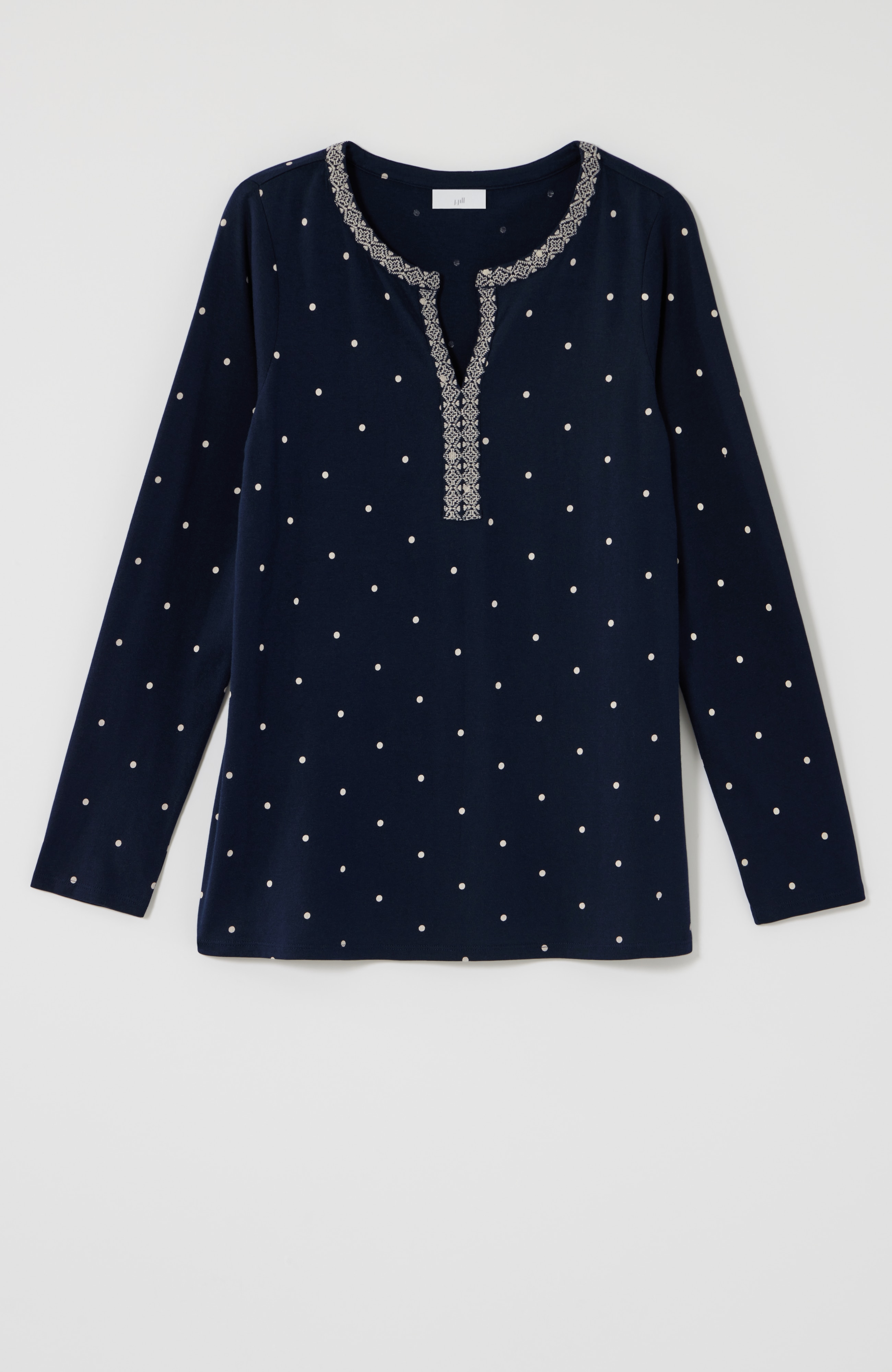 EMBROIDERED & PRINTED DOT TOP | JJill