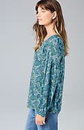 printed smocked top