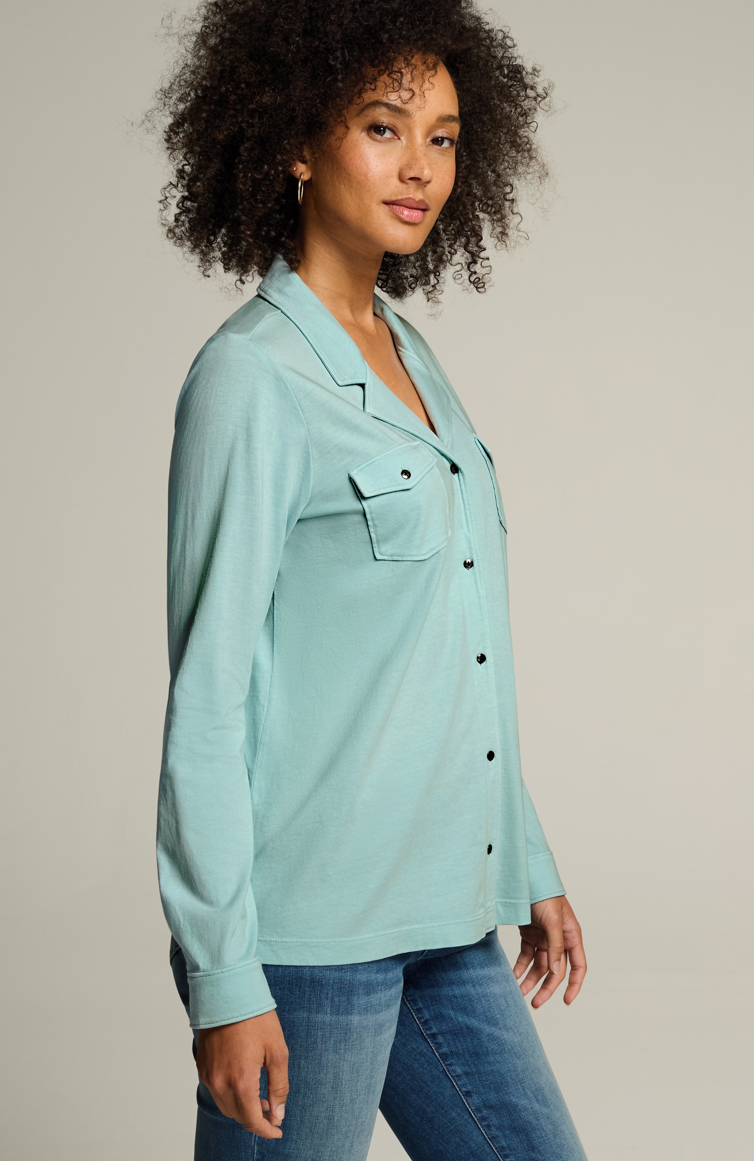 トップス Maison mill SHOULDER BUTTON KNIT SHIRTS KNIT CAMP SHIRT | JJill