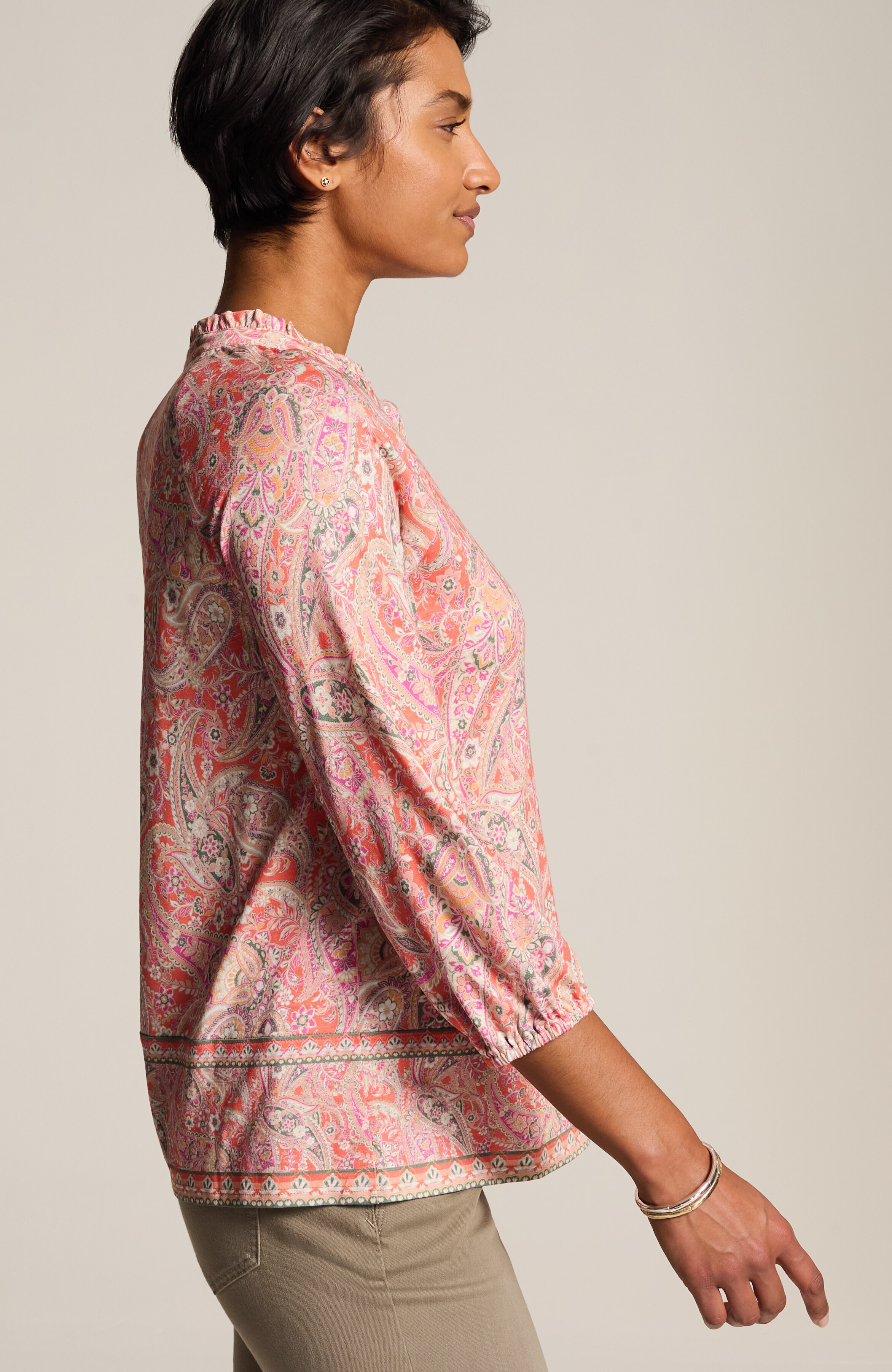 Ruffle-Neck Button-Front Top | JJill Ruffle-Neck Button-Front Top | JJill
