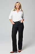 high-rise angled-pocket wide-leg jeans