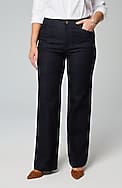 high-rise angled-pocket wide-leg jeans