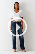 high-rise angled-pocket wide-leg jeans