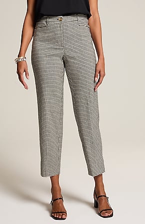 Image for Linen-Stretch Straight-Leg Crops