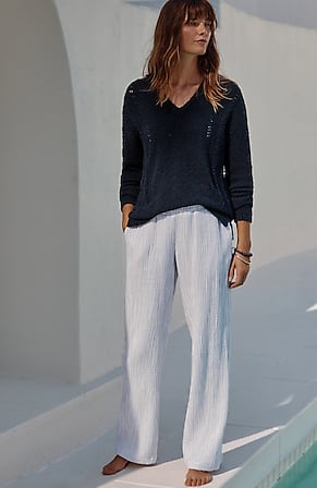 Image for Smocked-Waist Cotton-Gauze Pants