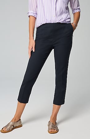 Image for Versatile Cotton-Stretch Slim-Leg Capris