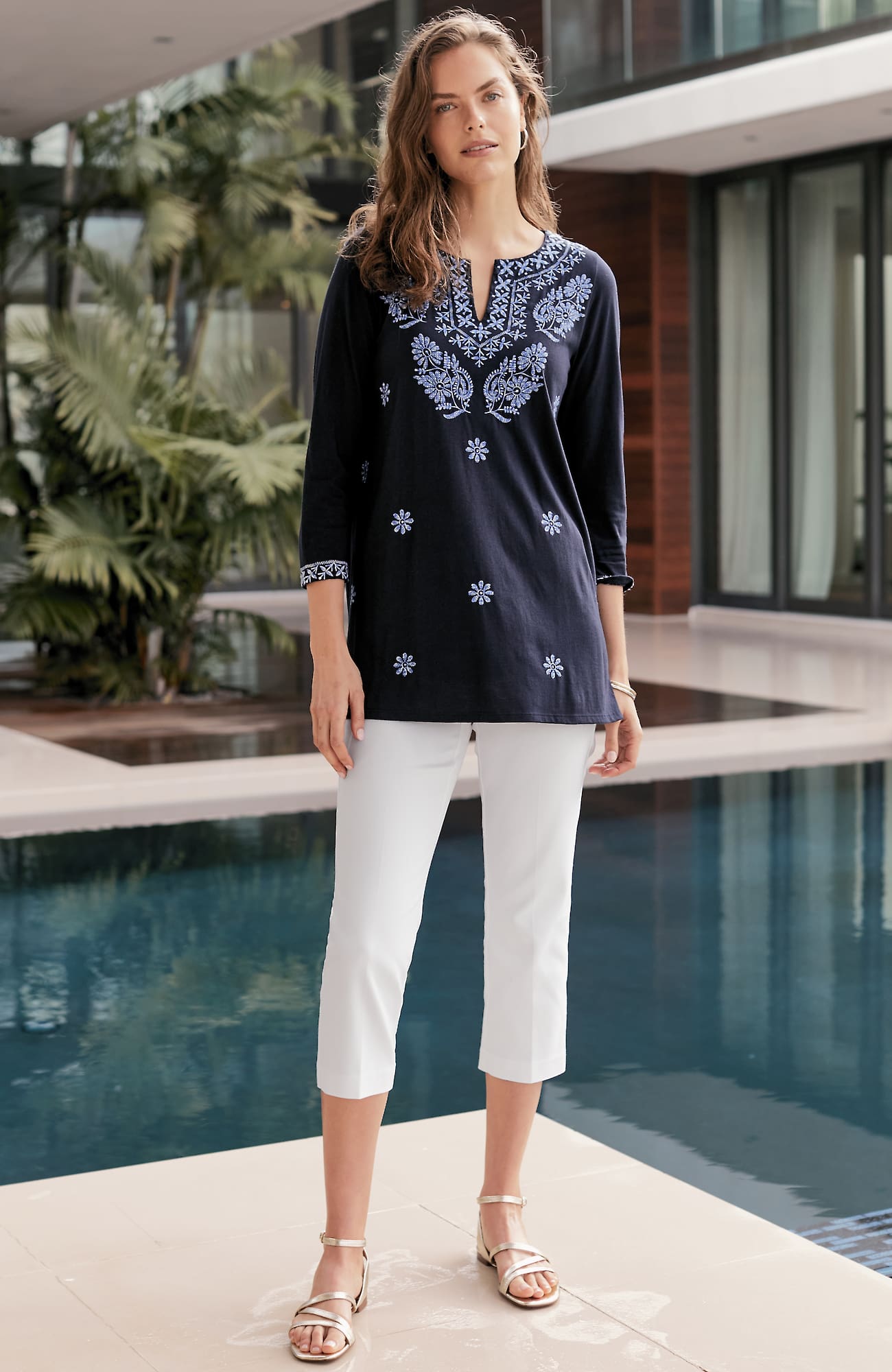 Jjill J.jill Versatile Cotton-stretch Slim-leg Capris