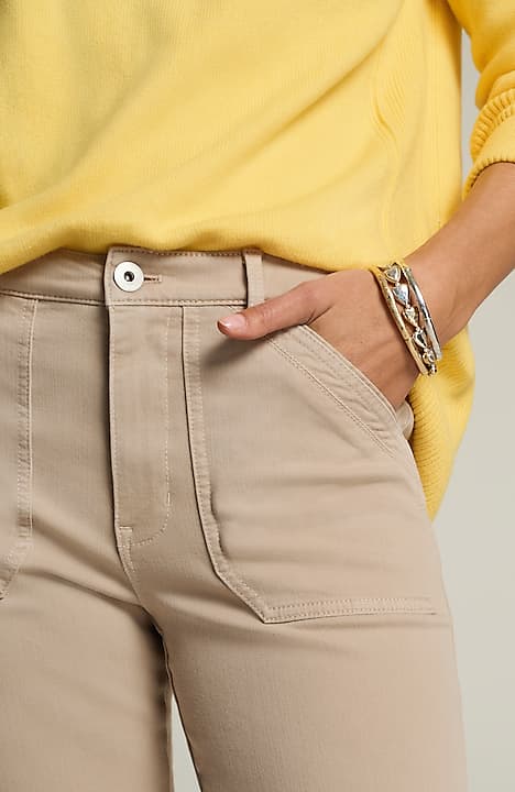high-rise patch-pocket jeans